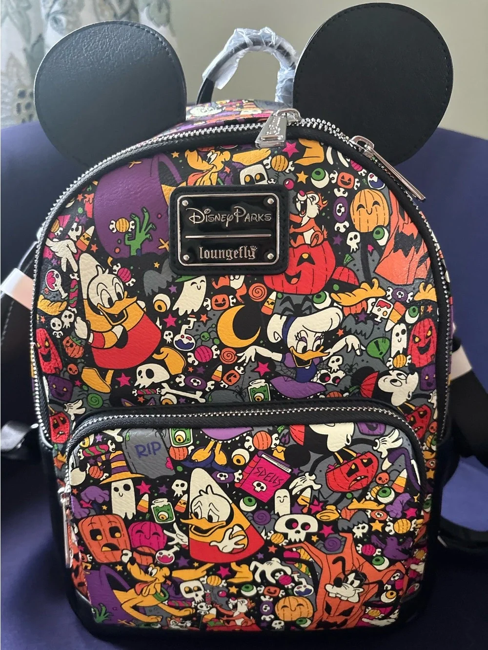 Loungefly Disney Parks Halloween Mini Backpack - Black/Multi